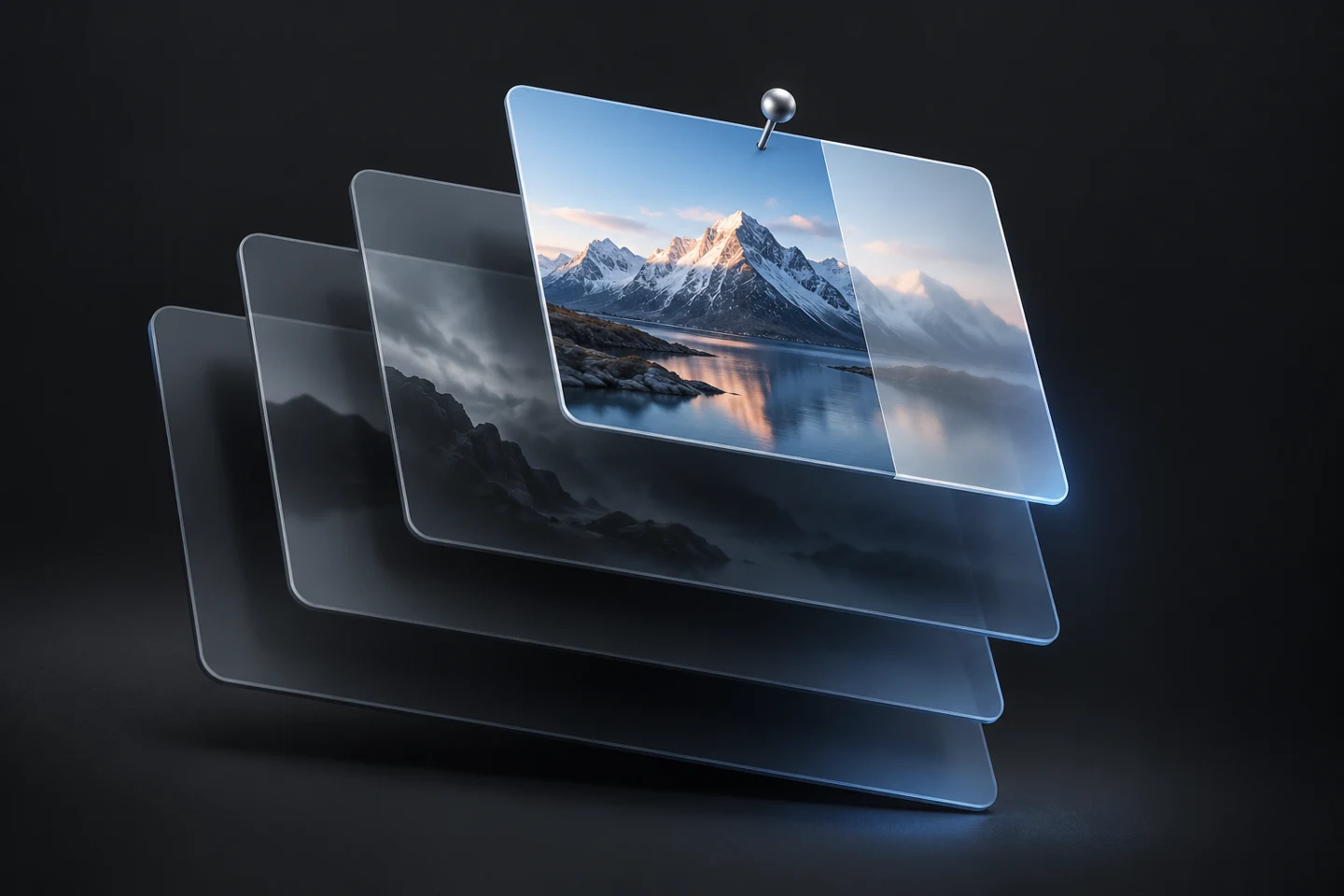 A pinned reference image floating above overlapping application windows